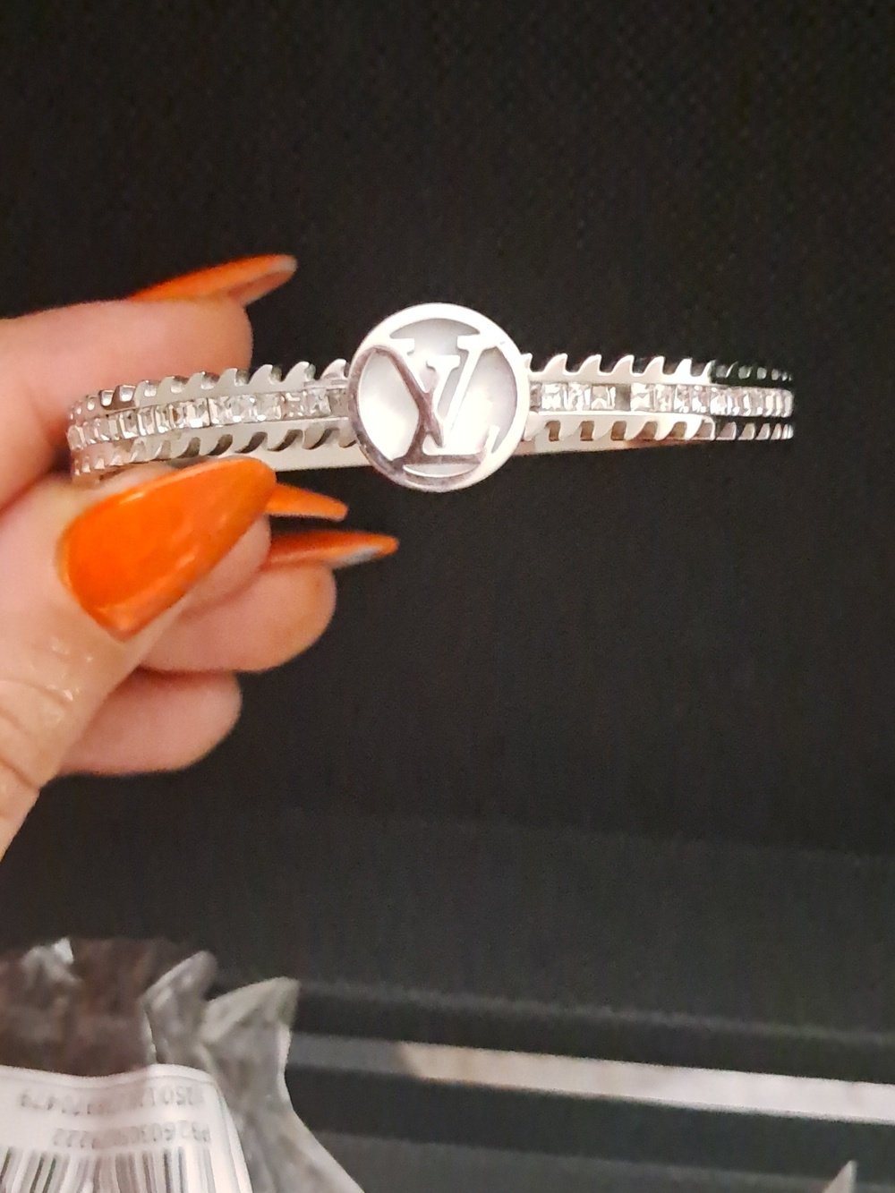 Fashion Jewlary Tone Gold and Silver Crystal Bangle Duo - Picture 2 of 3